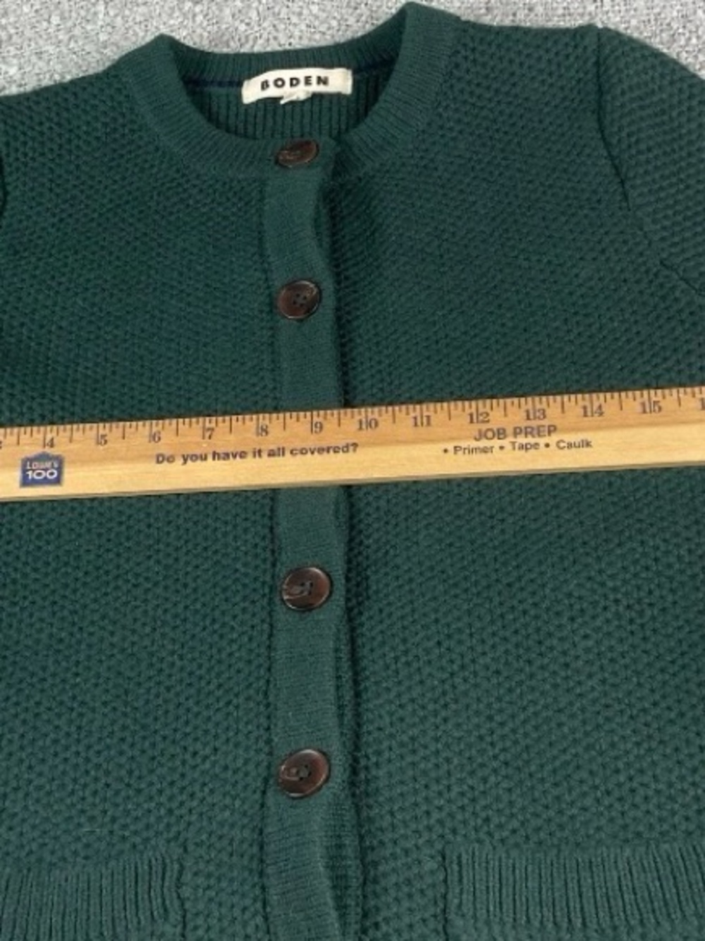 Boden Wool Cardigan Sweater Button Women’s Size 4 Excellent Condition Dark Green - Picture 5 of 8